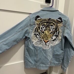 TIGER Sequin denim jacket!!